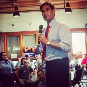GOP presidential candidate Marco Rubio at an event in West Des Moines earlier this summer. (photo by Sarah Beckman)