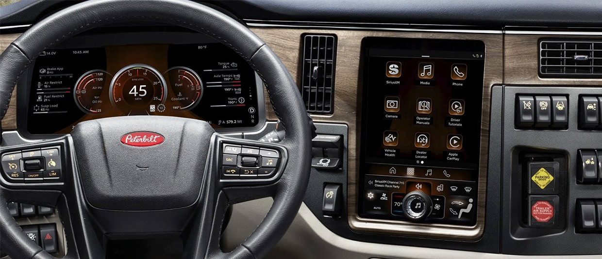 Dashboard view of Peterbilt's PACCAR Connect platform