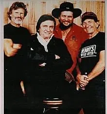 "The Highwaymen", (L-R) Kris Kristofferson, Johnny Cash, Waylong Jennings and Willie Nelson