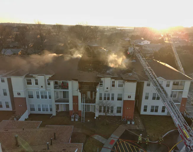 Bloomington Fire Department fighting an apartment fire 02-14-24