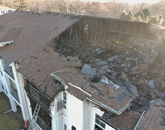 Burnt out apartment units in Bloomington 02-14-24