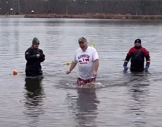 Buck Stevens taking his 2023 Polar Plunge for Special Olympics 02-25-23