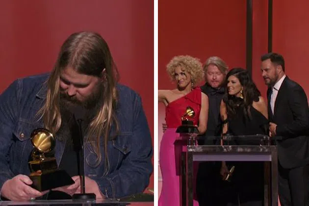 Chris Stapleton and Little Big Town accepting Grammy Awards
