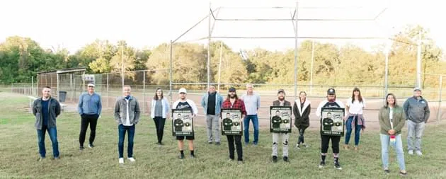 Jameson Rodgers and co-writers get Gold Certification plaques for song "Some Girls" (Photo credit: Hunter Berry)