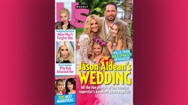 Jason Aldean and Brittany Kerr wedding picture on US Weekly cover