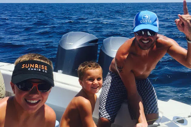 Luke Bryan and boys fishing