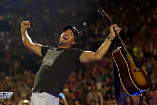 Luke Bryan on stage in Nashville