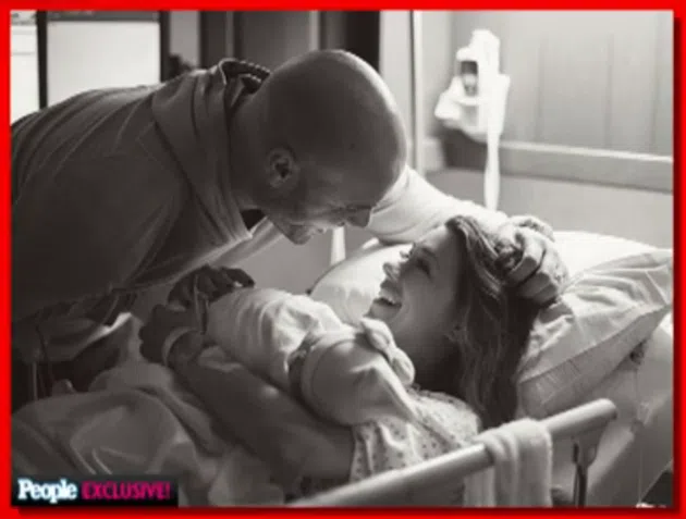 Michael Caussin and Jana Kramer with their newborn baby girl