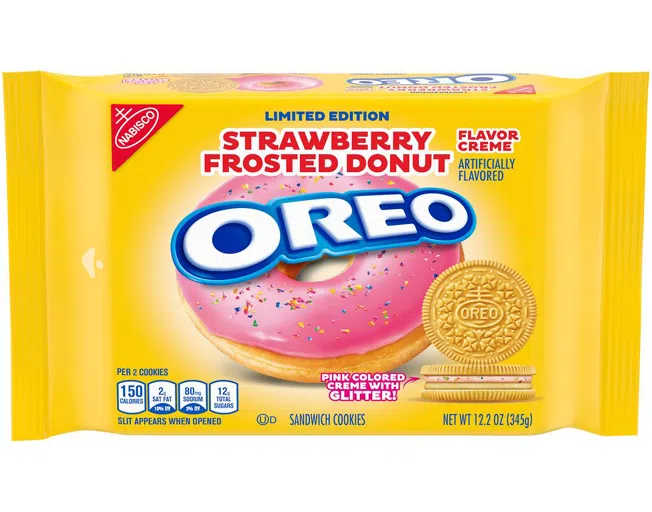 OREO Strawberry Frosted Donut cookies package