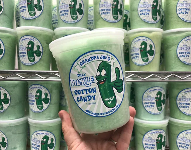 Pickle-Flavored Cotton Candy from Grandpa Joe's Candy Shop
