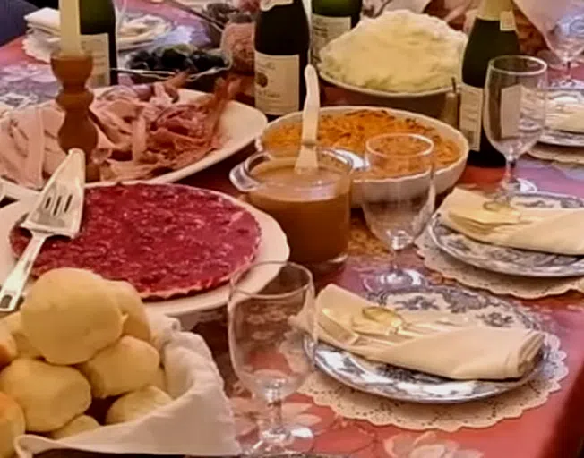 Thanksgiving meal on the table