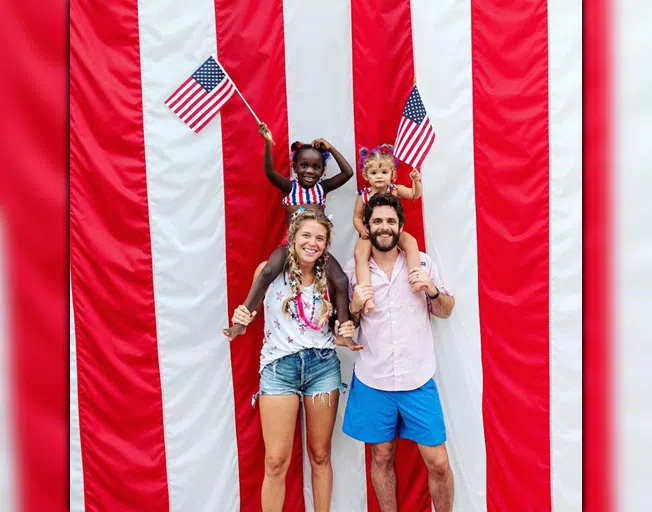 Willa Gray, Ada James, Lauren and Thomas Rhett Akins (Photo credit: facebook.com/AkinsLaur/photos)
