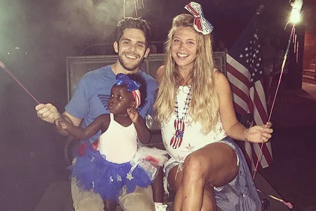 Thomas Rhett, Willa Gray and Lauren Akins