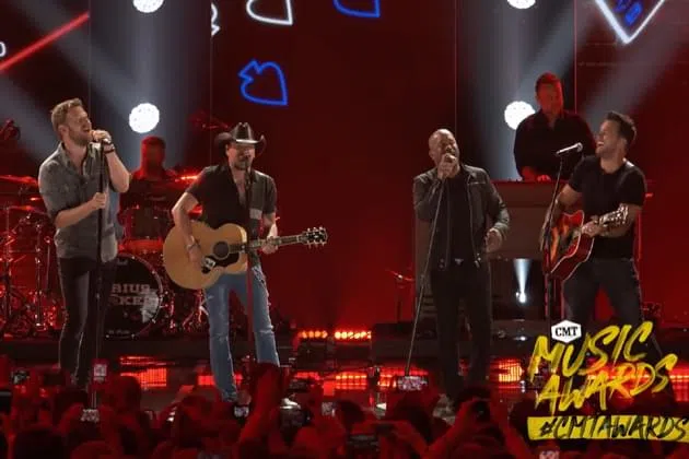 (L-R) Charles Kelley, Jason Aldean, Darius Rucker and Luke Bryan