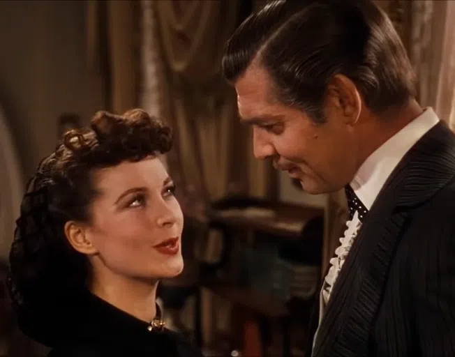 Vivien Leigh as "Scarlett O'Hara" and Clark Gable as "Rhett Butler" in 'Gone With The Wind'