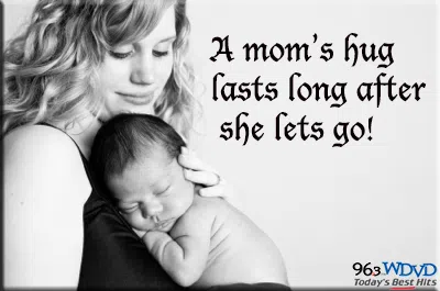 Moms hug