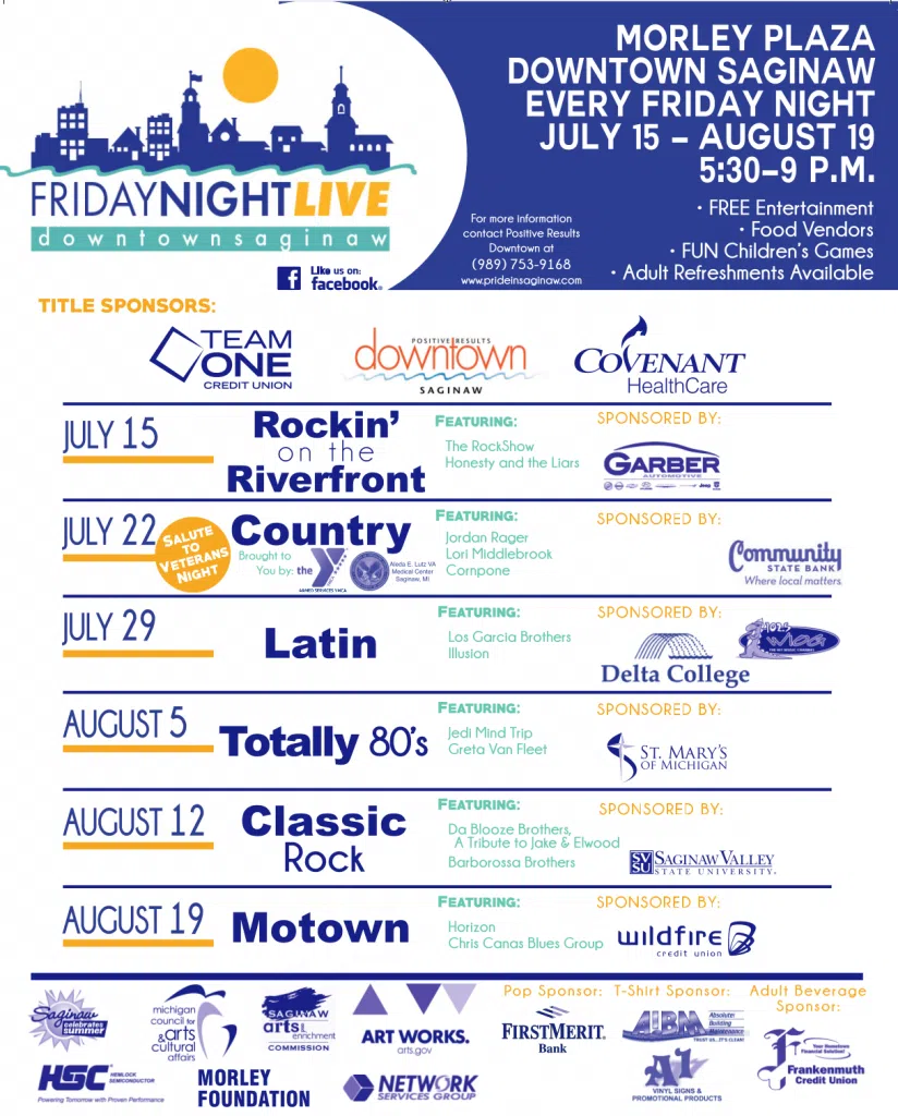 Friday Night Live Poster 2016 WIOG Schedule