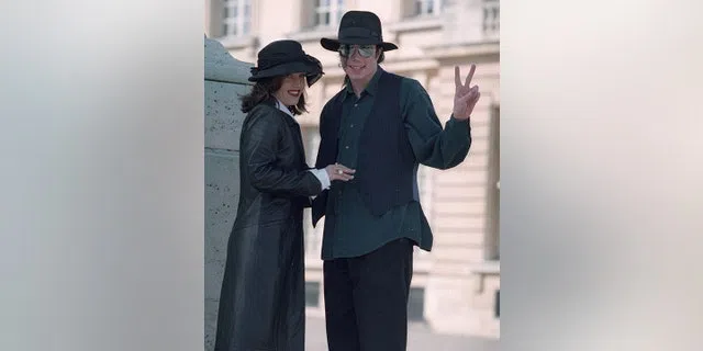 Michael Jackson and wife Lisa Marie Presley in 1995 at Versailles, France.