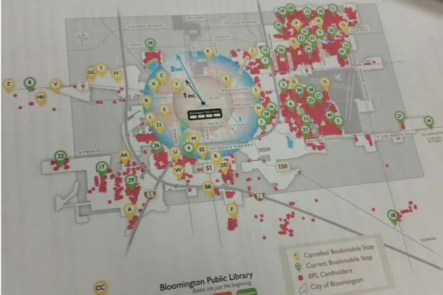 Bookmobile stops