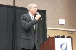 Gov. Rauner thinks eliminating the prevailing wage law will help free up state money for infrastructure projects. (Photo by Adam Studzinski/WJBC)