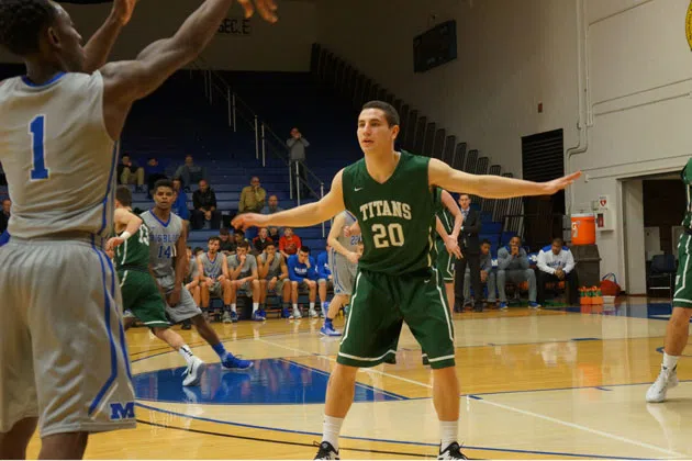 Mark Falotico scored a career-high 12 points in Illinois Wesleyan's 73-51 win over Millikin in Decatur on Wednesday. (Photo by WJBC)