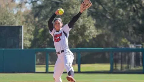 Illinois State's Regan Romshek gave up five runs in six innings in ISU's loss to Loyola on Sunday. (Photo courtesy GoRedbirds.com)
