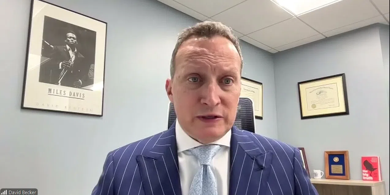 David Becker, founder and executive director of the Center for Election Innovation and Research, is among 18 former Department of Justice attorneys who filed a brief in federal court in Illinois opposing the department’s lawsuit seeking access to the state’s unredacted voter registration database. (Screenshot of Zoom call by Capitol News Illinois)