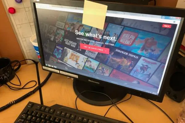 Netflix on computer