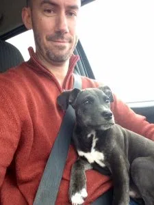 me in jeep with oscar