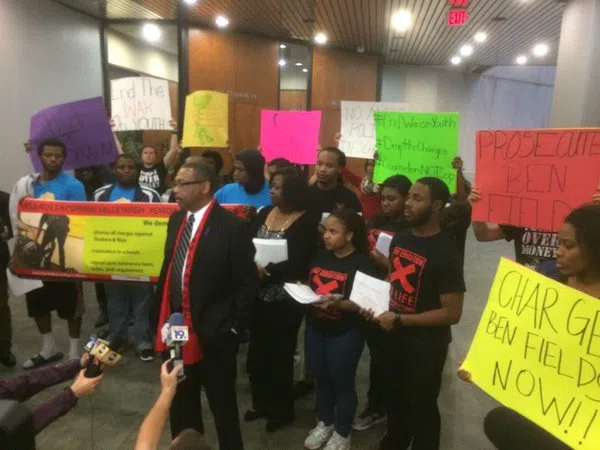 Protest against officer Ben Fields