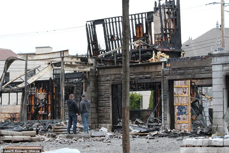 Exclusive photos show the charred remains of what once was once Antoon's multi-million dollar dream home that sat on land next to the Bois-de-Saraguay nature park on the northern edge of Montreal