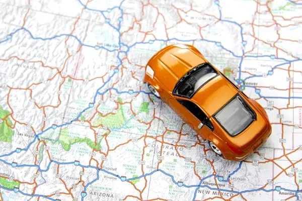 car on a map