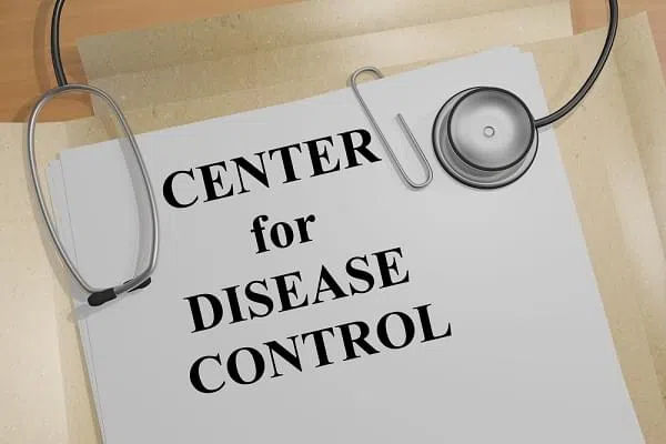 3D illustration of "CENTERS for DISEASE CONTROL" title on medical document