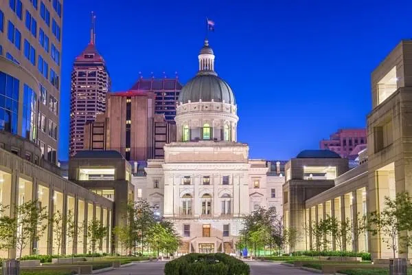 Indiana State Capitol Building in Indianapolis, Indiana, USA.
