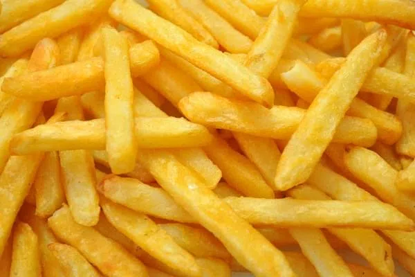 Closeup of golden french fries
