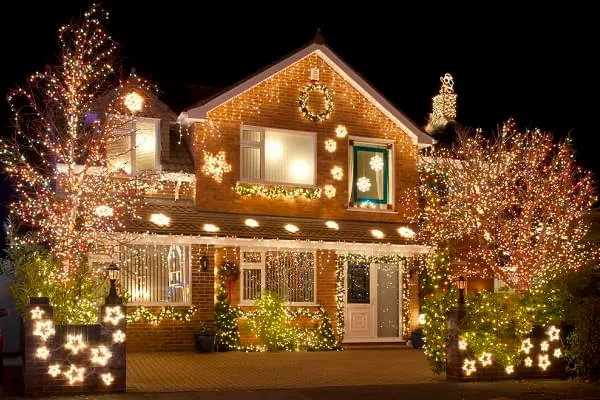 christmas lights on a house