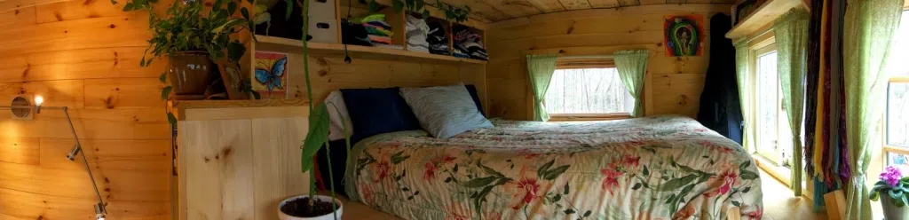The bedroom loft in Jessica Sullivan's tiny home. Image from Another Tiny House Story blog.
