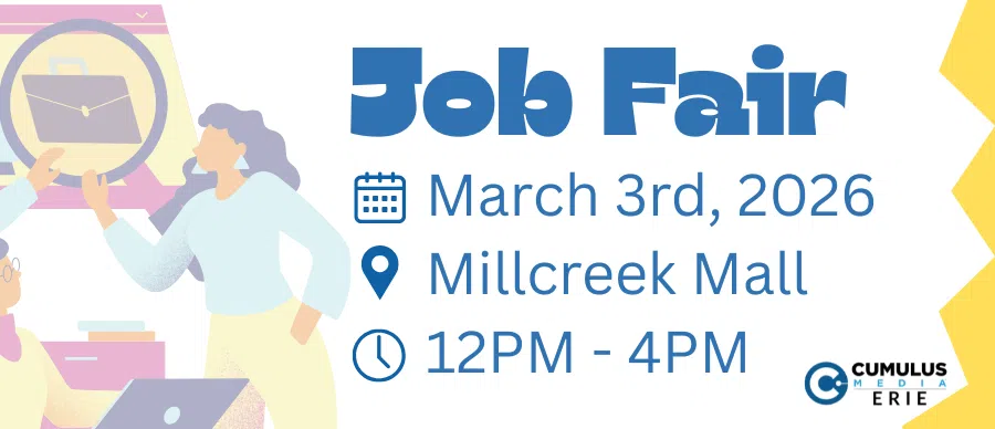 Feature: https://www.z1023online.com/2026/01/30/814-job-fair-march-3-2026-at-millcreek-mall-noon-to-4pm/