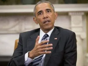 President Barack Obama speaks to members of the media in the Oval Office of the White House in Washington, Monday, June 13, 2016.  Obama said there's no clear evidence that the shooter at an Orlando nightclub was directed to conduct his attack or part of a larger plot. (AP Photo/Pablo Martinez Monsivais)