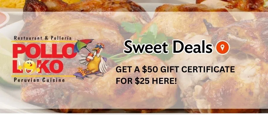 Feature: https://www.sweetdeals.com/charleston/9084037-pollo-loko-peruvian-restaurant