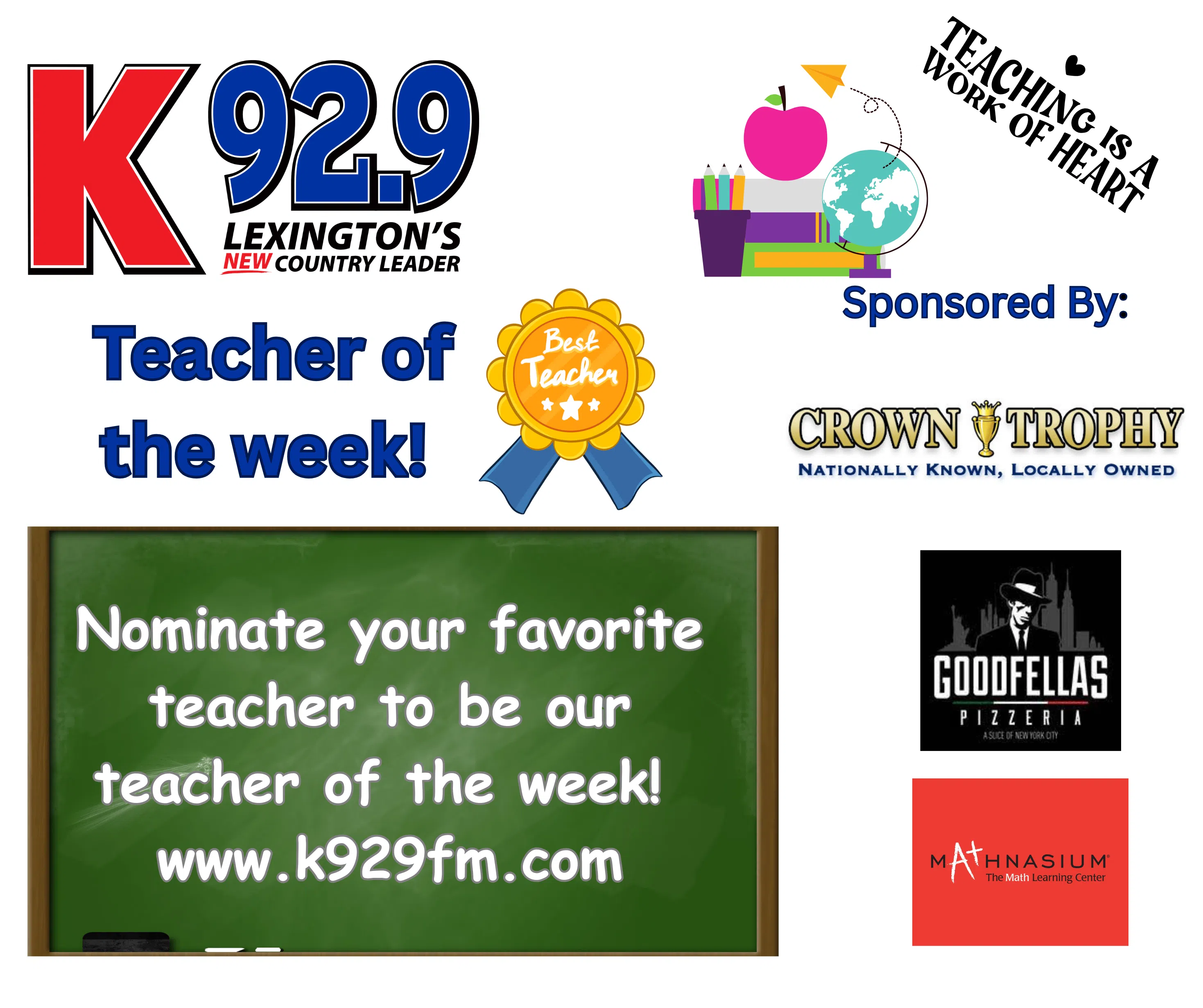 Feature: https://www.k929fm.com/teacher-of-the-week/