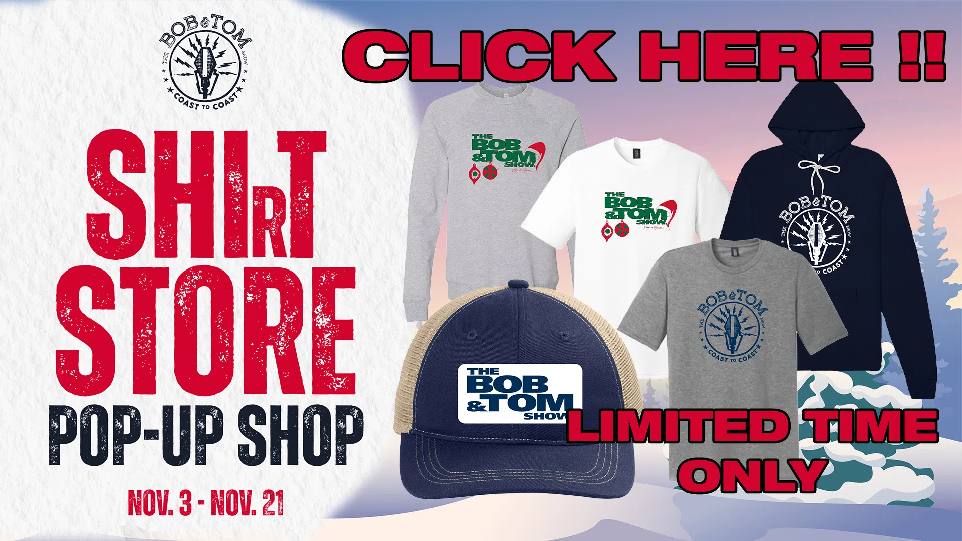 Feature: https://pogo.undergroundshirts.com/collections/bob-tom-holiday-apparel-pop-up-shop?utm_source=VIP+Active&utm_campaign=381dbe3563-nov-pop-up&utm_medium=email&utm_term=0_3765ed9216-381dbe3563-