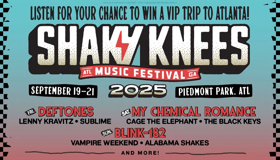 Listen for your chance to win a trip to Shaky Knees Music Festival in Atlanta featuring My Chemical Romance, Blink 182, Deftones, and more!
