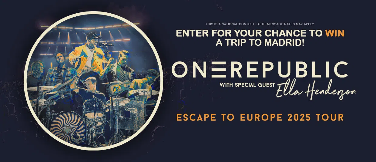Enter for your chance to win a trip to see OneRepublic's Escape to Europe 2025 Tour in Madrid!