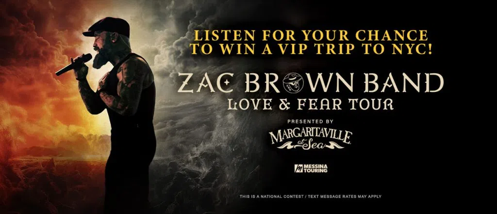 Listen for your chance to win a VIP trip to NYC to see Zac Brown Band!