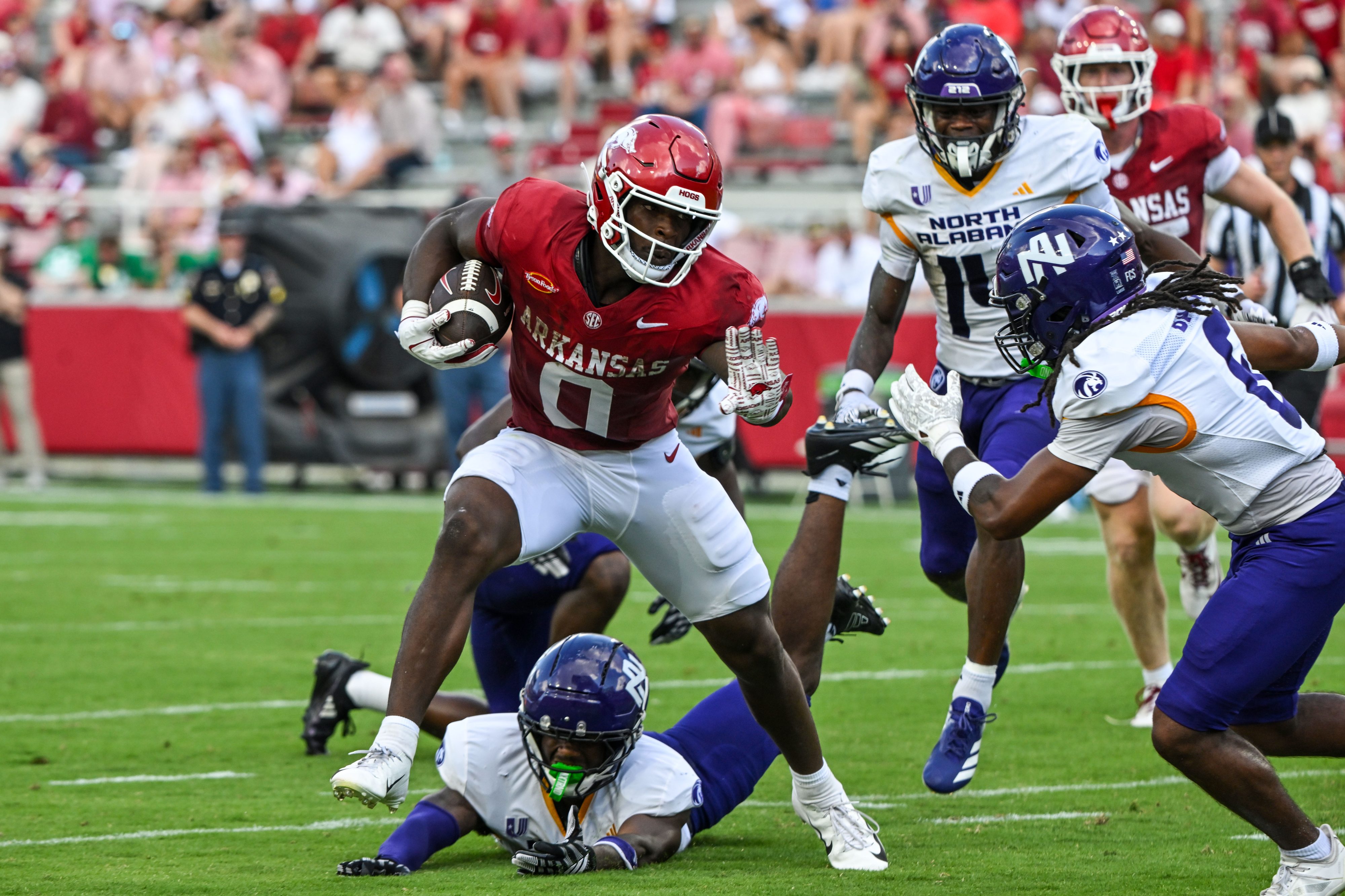 Arkansas running back Braylen Russell