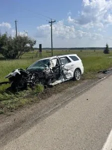 Highway 55/63 Crash, July 5 2025. Listener supplied photo