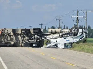 Highway 55/63 Crash, July 5 2025. Listener supplied photo