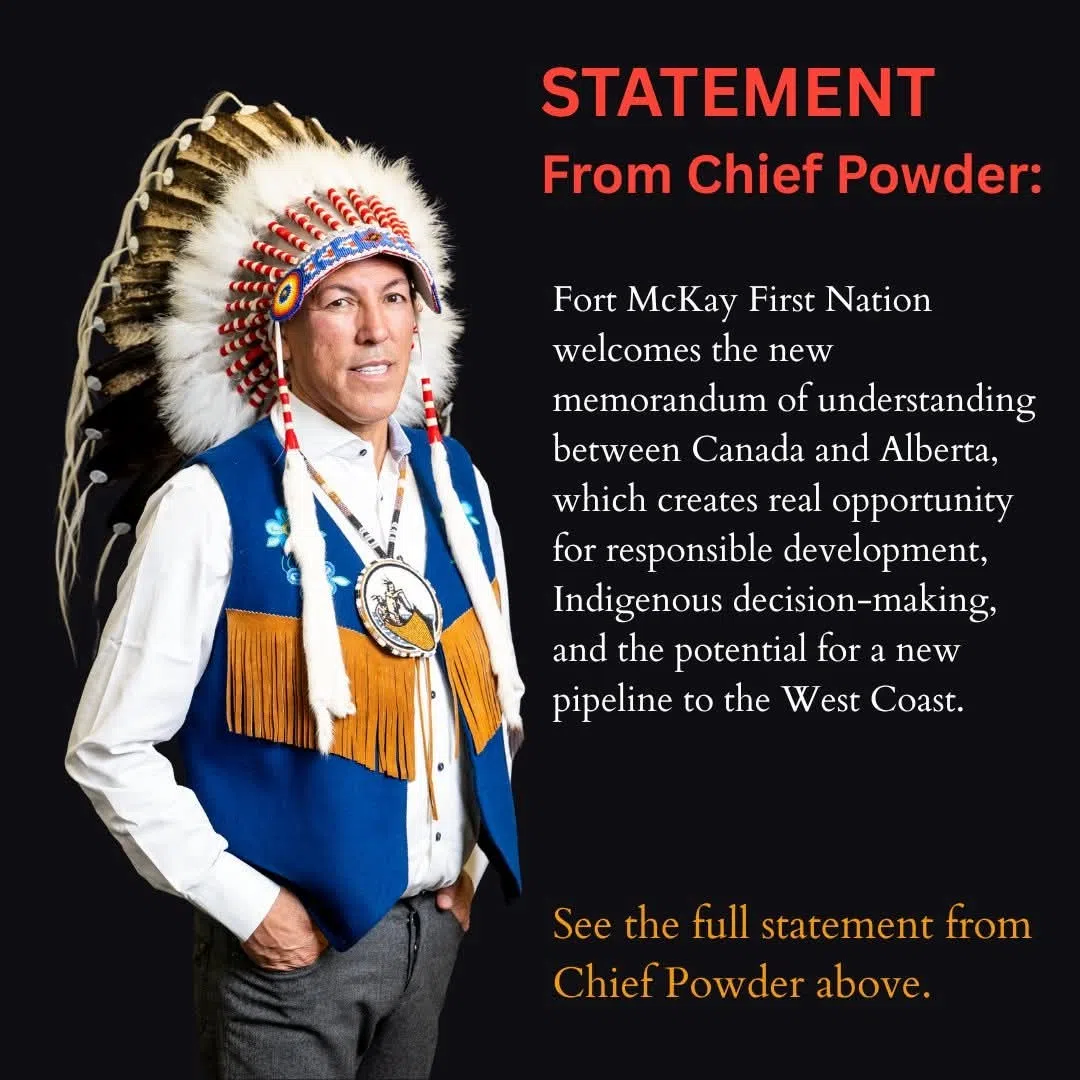 Chief Raymond Powder of the Fort McKay First Nation post on social media