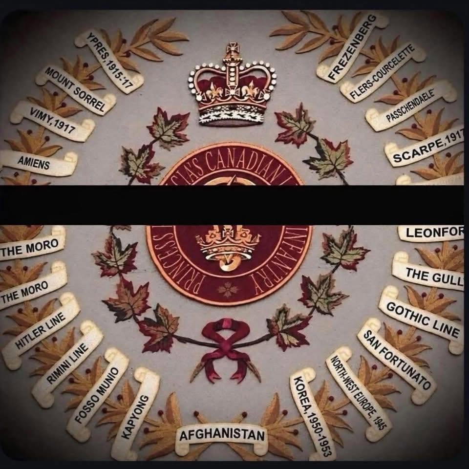 PPCLI regimental crest in mourning